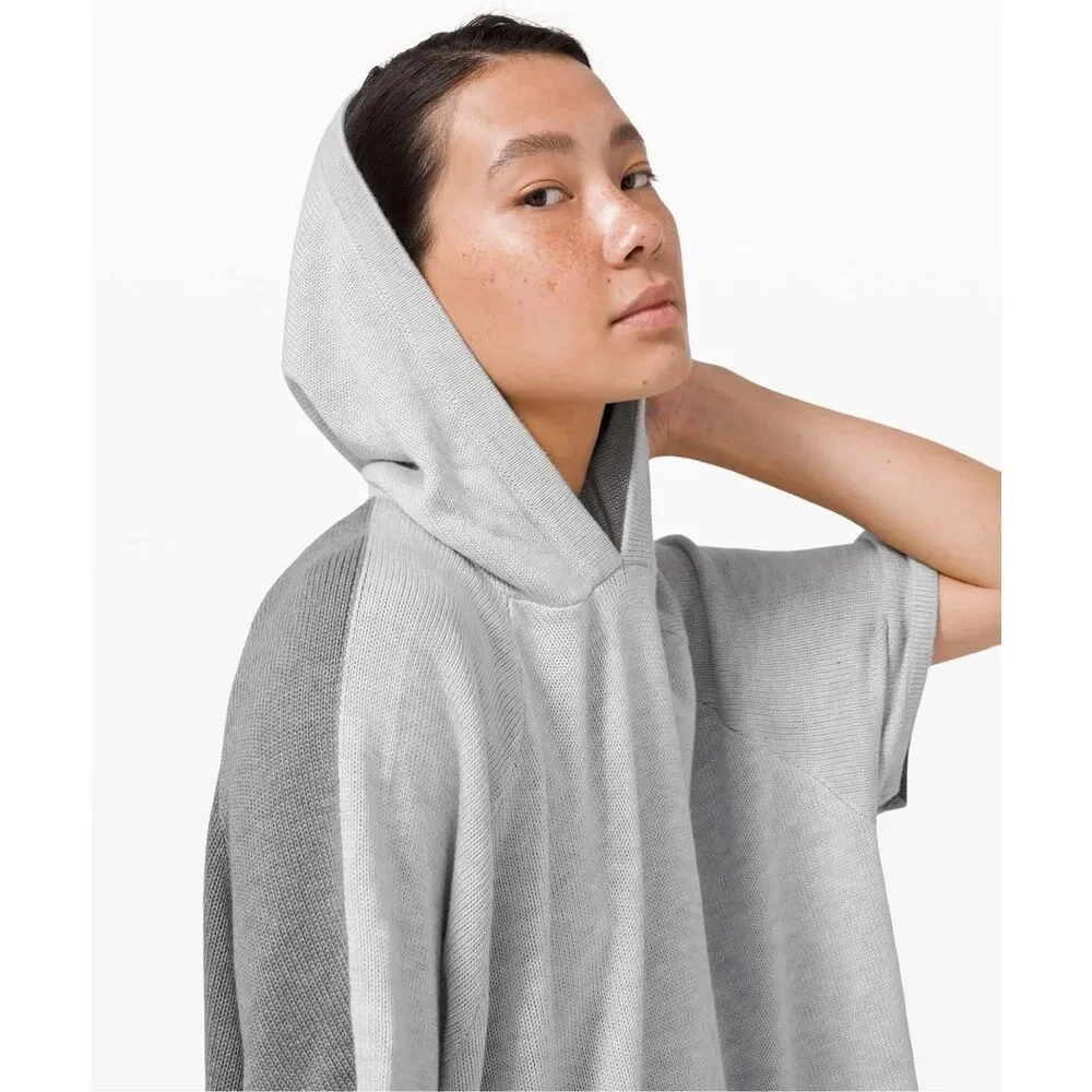 Lululemon Opened Up Poncho Heathered Core Ultra Light Gray Size XS/S